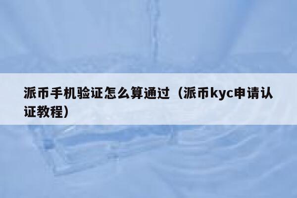 派币手机验证怎么算通过（派币kyc申请认证教程） 第1张