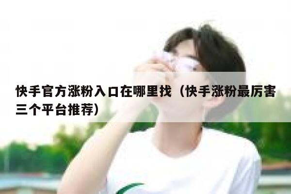 快手官方涨粉入口在哪里找（快手涨粉最厉害三个平台推荐） 第1张