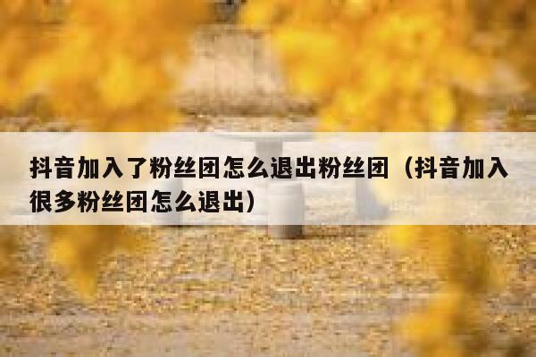 抖音加入了粉丝团怎么退出粉丝团（抖音加入很多粉丝团怎么退出） 第1张