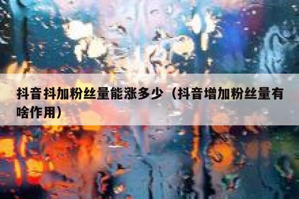 抖音抖加粉丝量能涨多少(抖音增加粉丝量有啥作用) 第1张 抖音抖加粉丝量能涨多少(抖音增加粉丝量有啥作用) 第1张