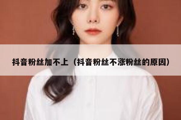 抖音粉丝加不上（抖音粉丝不涨粉丝的原因） 第1张