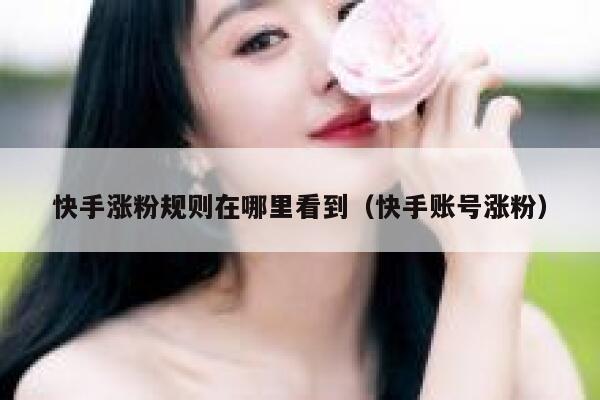 快手涨粉规则在哪里看到（快手账号涨粉） 第1张