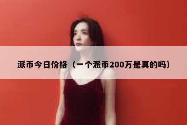 派币今日价格(一个派币200万是真的吗) 第1张 派币今日价格(一个派币200万是真的吗) 第1张