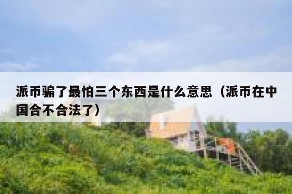 派币骗了最怕三个东西是什么意思（派币在中国合不合法了） 第1张