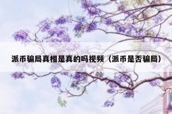 派币骗局真相是真的吗视频(派币是否骗局) 第1张 派币骗局真相是真的吗视频(派币是否骗局) 第1张