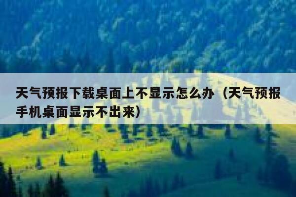 天气预报下载桌面上不显示怎么办（天气预报手机桌面显示不出来） 第1张