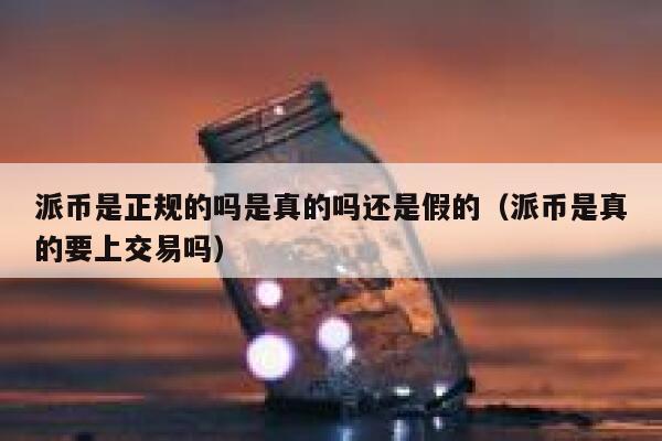 派币是正规的吗是真的吗还是假的（派币是真的要上交易吗） 第1张