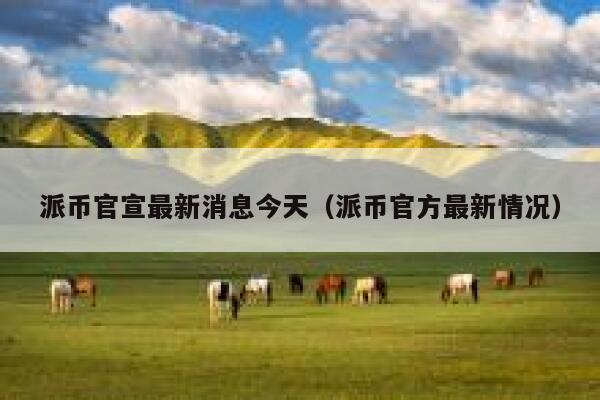 派币官宣最新消息今天（派币官方最新情况） 第1张