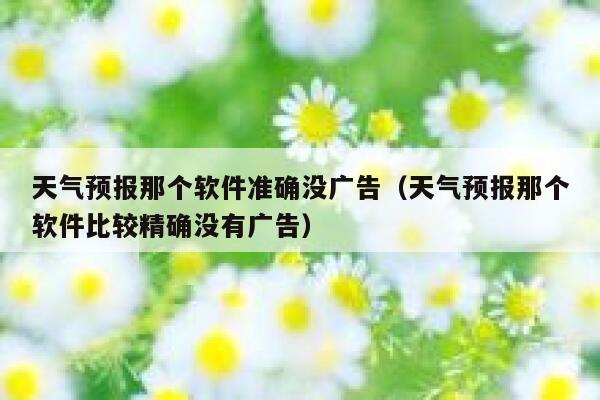 天气预报那个软件准确没广告（天气预报那个软件比较精确没有广告） 第1张