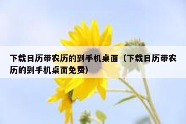 下载日历带农历的到手机桌面（下载日历带农历的到手机桌面免费） 第1张