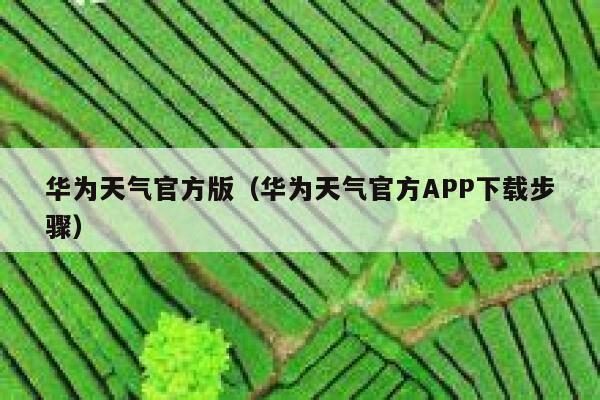 华为天气官方版（华为天气官方APP下载步骤） 第1张