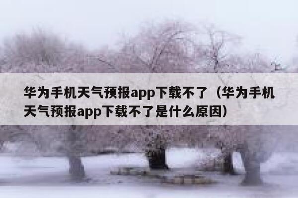 华为手机天气预报app下载不了(华为手机天气预报app下载不了是什么原因) 第1张 华为手机天气预报app下载不了(华为手机天气预报app下载不了是什么原因) 第1张