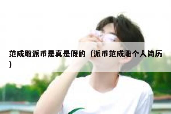 范成雕派币是真是假的（派币范成雕个人简历） 第1张