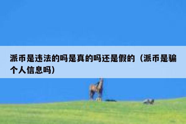 派币是违法的吗是真的吗还是假的（派币是骗个人信息吗） 第1张