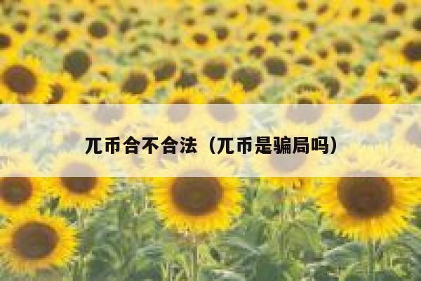 兀币合不合法（兀币是骗局吗） 第1张