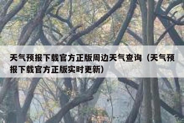 天气预报下载官方正版周边天气查询（天气预报下载官方正版实时更新） 第1张