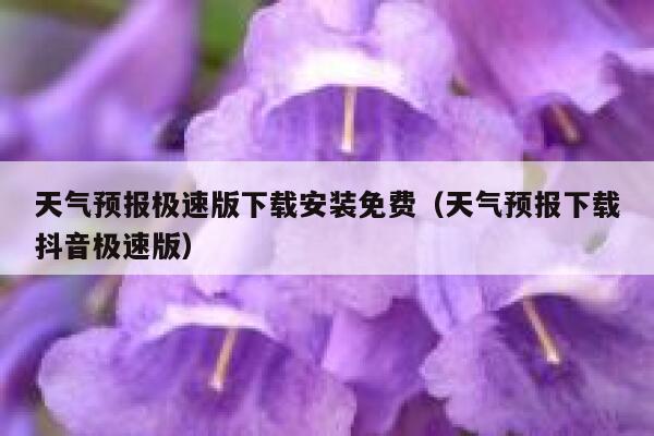 天气预报极速版下载安装免费(天气预报下载抖音极速版) 第1张 天气预报极速版下载安装免费(天气预报下载抖音极速版) 第1张