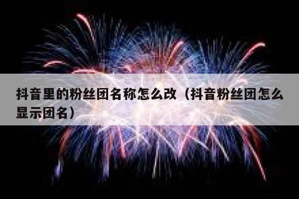 抖音里的粉丝团名称怎么改(抖音粉丝团怎么显示团名) 第1张 抖音里的粉丝团名称怎么改(抖音粉丝团怎么显示团名) 第1张