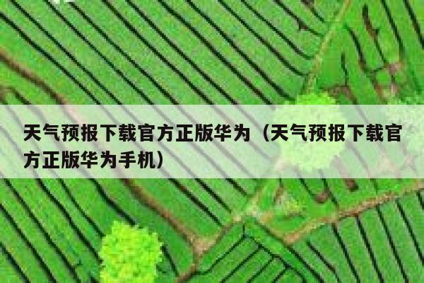 天气预报下载官方正版华为(天气预报下载官方正版华为手机) 第1张 天气预报下载官方正版华为(天气预报下载官方正版华为手机) 第1张