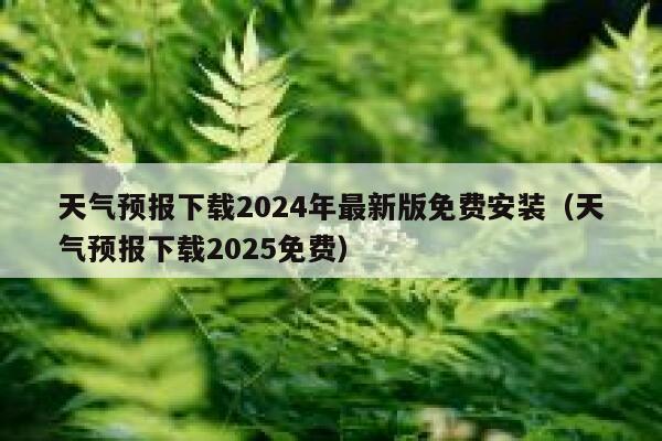 天气预报下载2024年最新版免费安装（天气预报下载2025免费） 第1张