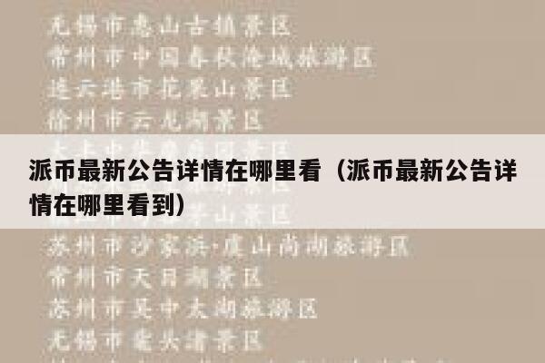 派币最新公告详情在哪里看（派币最新公告详情在哪里看到） 第1张