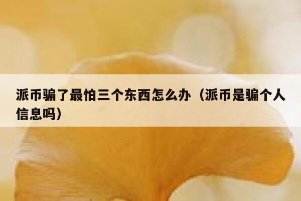 派币骗了最怕三个东西怎么办(派币是骗个人信息吗) 第1张 派币骗了最怕三个东西怎么办(派币是骗个人信息吗) 第1张