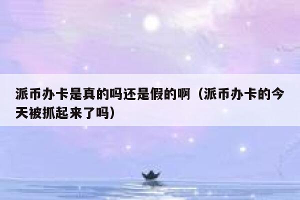 派币办卡是真的吗还是假的啊(派币办卡的今天被抓起来了吗) 第1张 派币办卡是真的吗还是假的啊(派币办卡的今天被抓起来了吗) 第1张