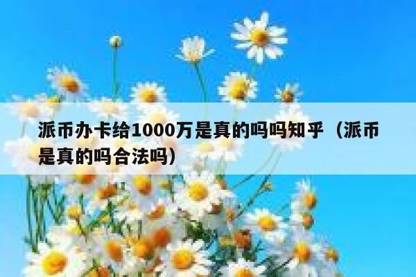 派币办卡给1000万是真的吗吗知乎（派币是真的吗合法吗） 第1张