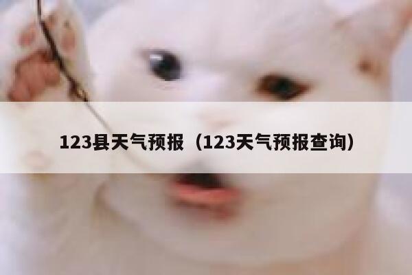 123县天气预报（123天气预报查询） 第1张