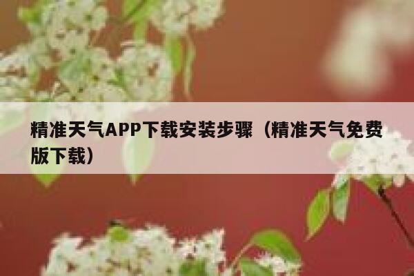 精准天气APP下载安装步骤（精准天气免费版下载） 第1张